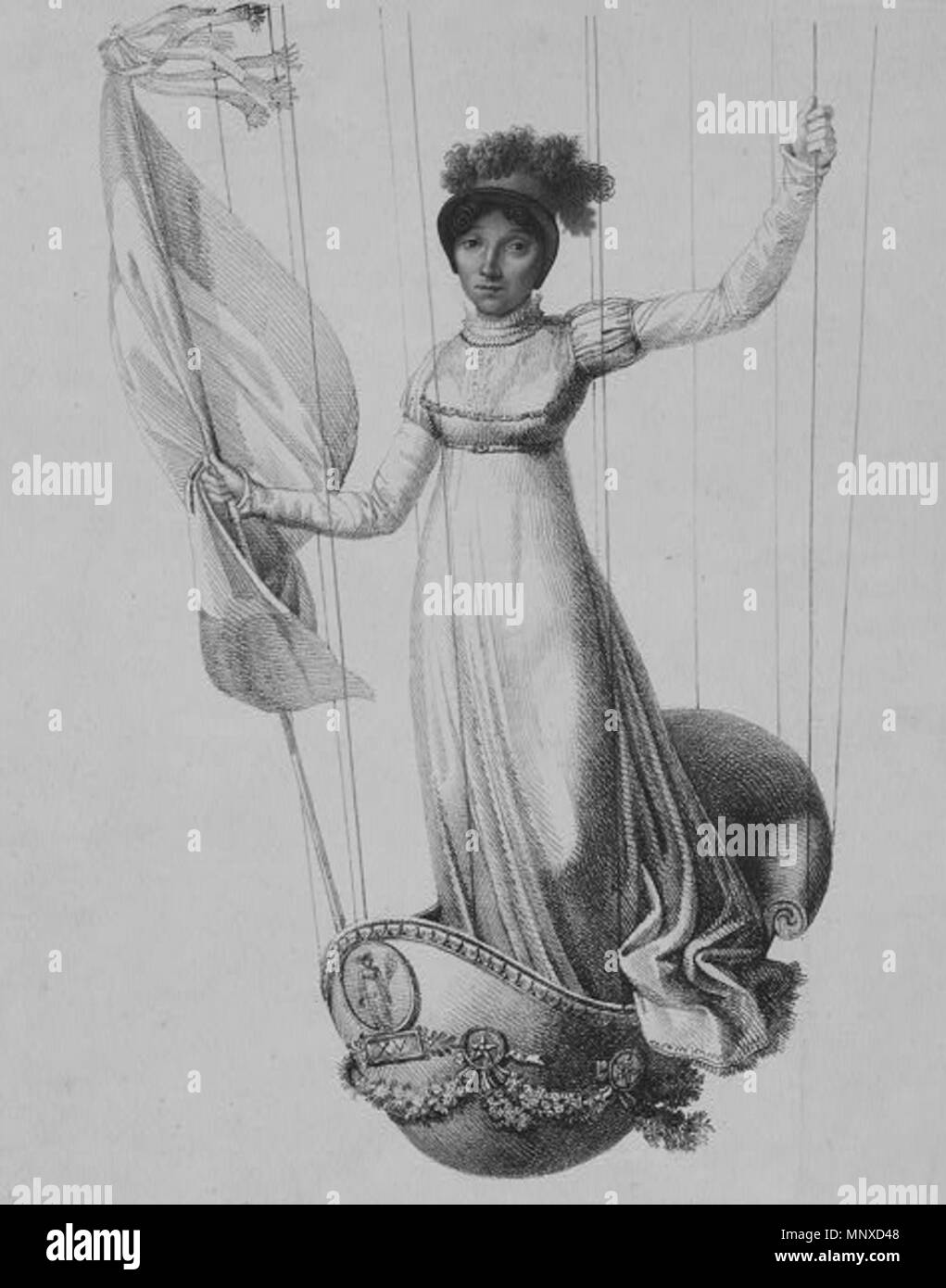 . Sophie Blanchard, Francese Balloonist. Salita del 15 agosto 1811 a Milano. 1811. 1133 Sophieblanchard-milandetail Foto Stock