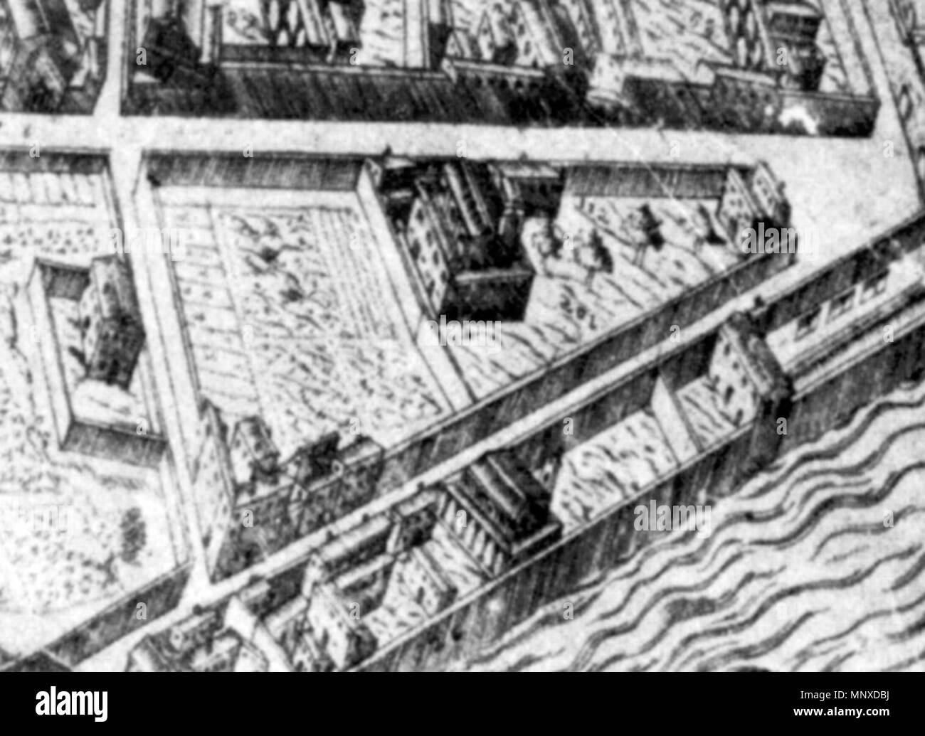 . Spedale dei tintori nella pianta del Buonsignori . 1565. vedere il nome o la categoria 1134 Spedale dei tintori nella pianta del Buonsignori Foto Stock