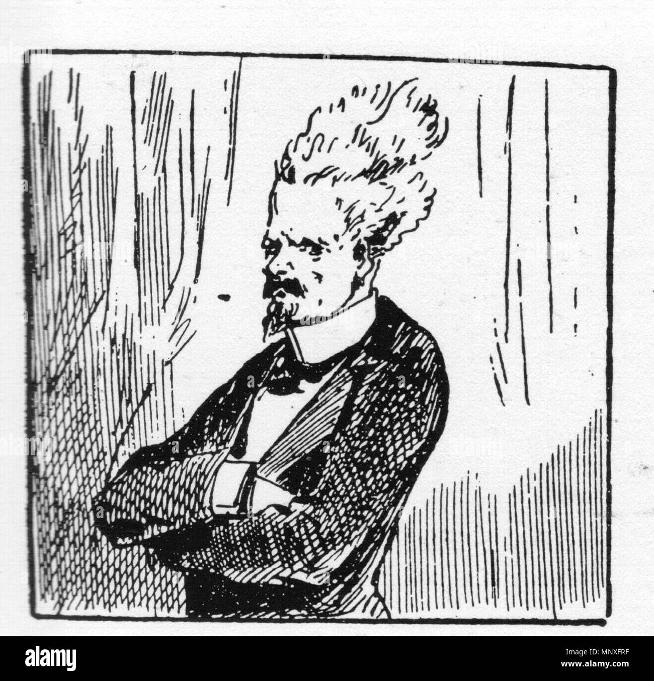 Henri Rochefort 1881. 1146 Stop (Louis Morel-Retz) - caricatura del ritratto Henri Rochefort da Edouard Manet Foto Stock