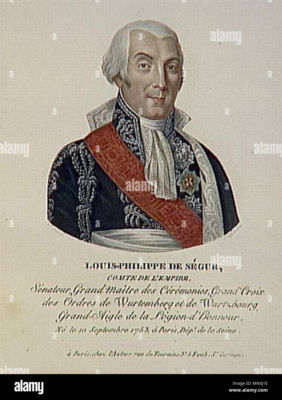 1156 Velyn - Louis-Philippe de Ségur, Comte de l'impero, né le il 10 Septembre 1753 à Paris Foto Stock