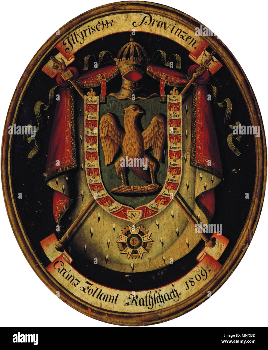 1157 Il Tabla carinarnice Ilirskih provinc iz Radeč pri Zidanem mostu (1809) Foto Stock