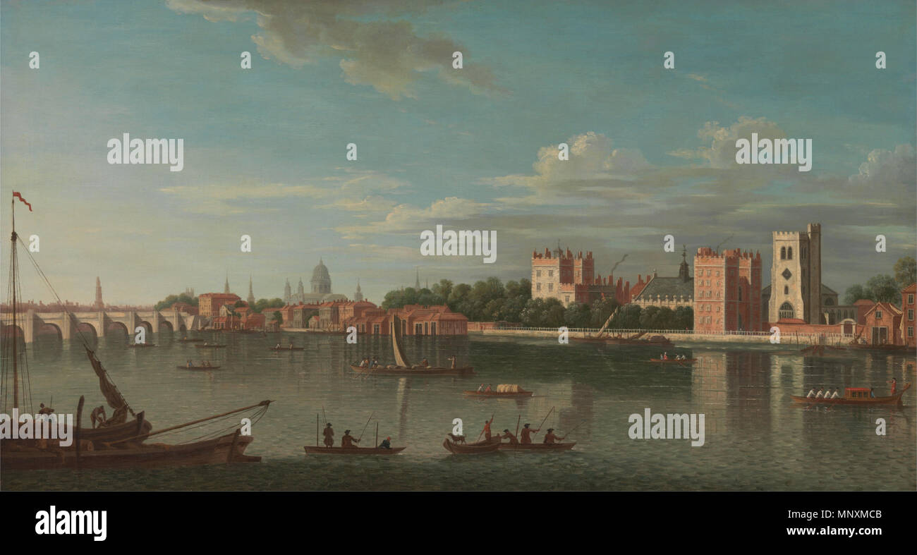 Il Tamigi a Lambeth Palace dopo il 1745. 1167 Thames a Lambeth Palace - Google Art Project Foto Stock