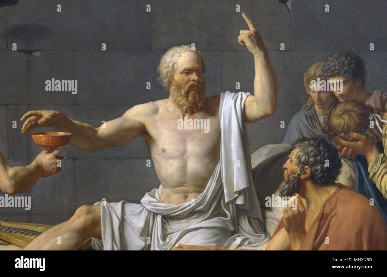 . Versione ritagliata di Jacques-Louis David la morte di Socrate (1787). 1787. Jacques-Louis David 1171 La morte di Socrate ritagliato Foto Stock