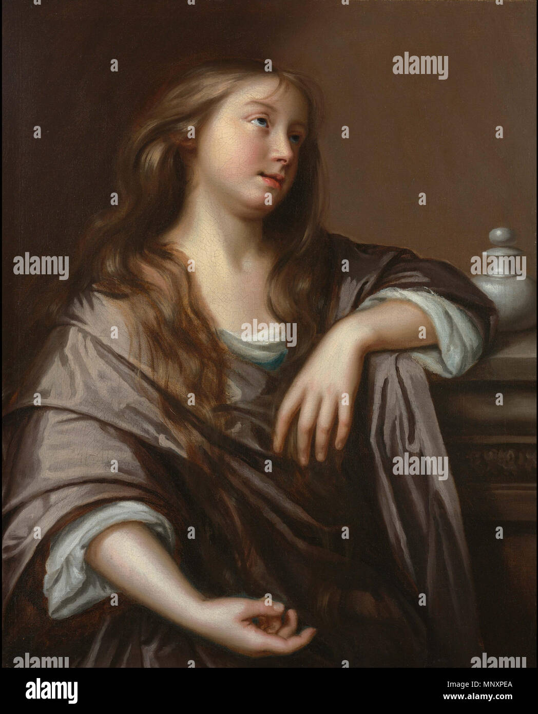 . Inglese: la Maddalena penitente - Maria Beale - circa1672. Olio su tela; 28 ½ x 22 ½ (72,5 x 57 cm). circa 1672. Maria Beale (1633-1699) nomi alternativi Maria Cradock Descrizione inglese ritratto pittore Data di nascita e morte 26 marzo 1632 1699 Luogo di nascita e morte Suffolk Pall Mall competente controllo : Q2347846 VIAF: 95844214 ISNI: 0000 0003 5544 9975 ULAN: 500026335 LCCN: nr95025772 WGA: BEALE, Maria WorldCat 1179 Maddalena penitente - Maria Beale - circa 1672 Foto Stock