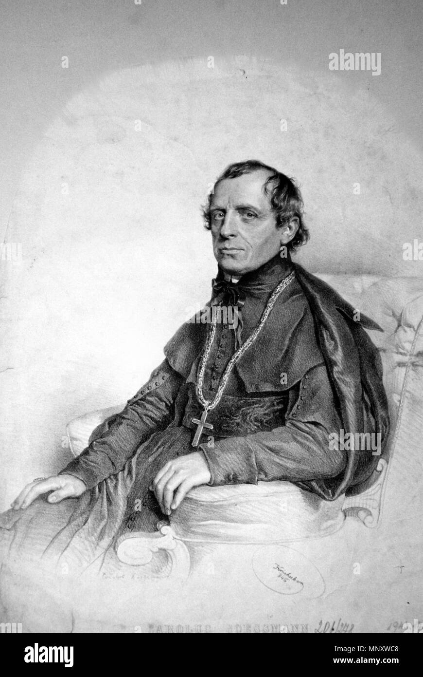 Fotocamere digitali Olympus . Deutsch: Karl Goessmann (geb. 1783), Propst und Pfarrer di Wiener Neustadt, fürsterzbischöflicher Konsistorialrath, Dechant, Schuldidtriktsdirektor. Lithographie von Josef Kriehuber, 1846. 1846. Josef Kriehuber (1800-1876) 758 Karl Goessmann Litho Foto Stock