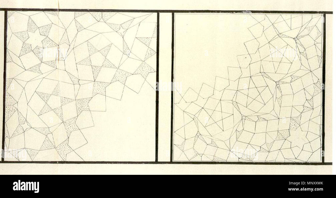 . Inglese: Pannello dal Topkapi scorrere. Ventola radiale a forma di quarto di muqarnas vaults Türkçe: Topkapı Parşömeni'nden bir pannello. Yelpaze şekilli ışınsal mukarnas çeyrek kubbeler. Il 16 dicembre 2011. Autore sconosciuto di xv secolo Topkapi scorrere 1200 Topkapi scorrere P344 Foto Stock