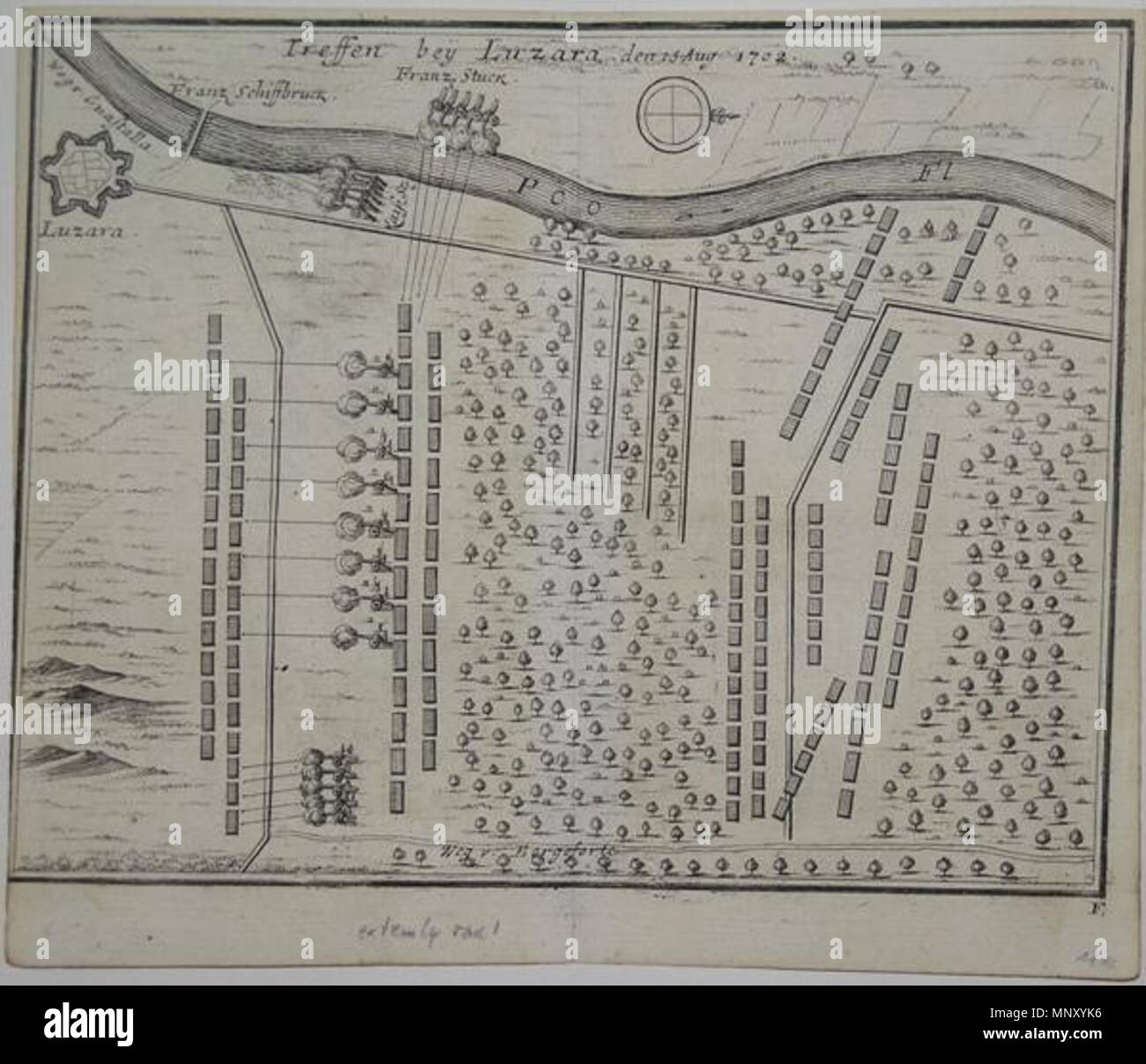 . Deutsch: Treffen bey Luzara den 15 Ago 1702 Italiano: Battaglia di Luzzara del 15 agosto 1702 . 1710. Peter Schenk il Vecchio (1660-1718) nomi alternativi Petrus Schenck (MI), Pieter Schenck (MI), Petrus Schenk (I) Descrizione incisore olandese e publisher e Data di nascita e morte 26 dicembre 1660 (battezzato) 1711 Luogo di nascita e morte Elberfeld Leipzig opera posizione Amsterdam, Rotterdam competente controllo : Q78163 VIAF: 87245200 ISNI: 0000 0001 1682 407X ULAN: 500008827 LCCN: N96109832 NLA: 36409973 WorldCat 1204 Treffen bey Luzara den 15 Ago 1702 Foto Stock