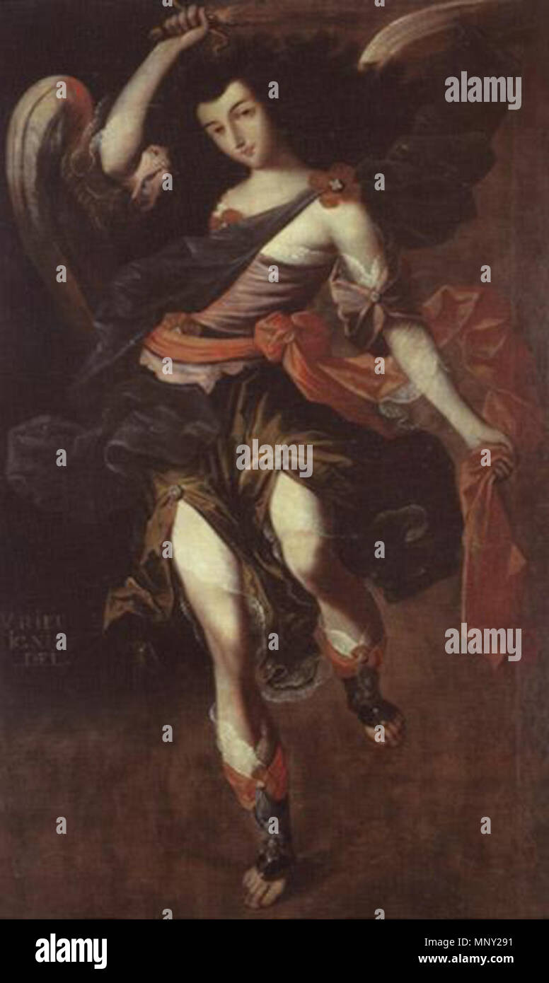 . Inglese: Uriel - il fuoco di Dio: l'ira divina. Sopo l'arcangelo, dipinto di c. 1650 . circa 1650. Unknown 1216 Urielsopo Foto Stock