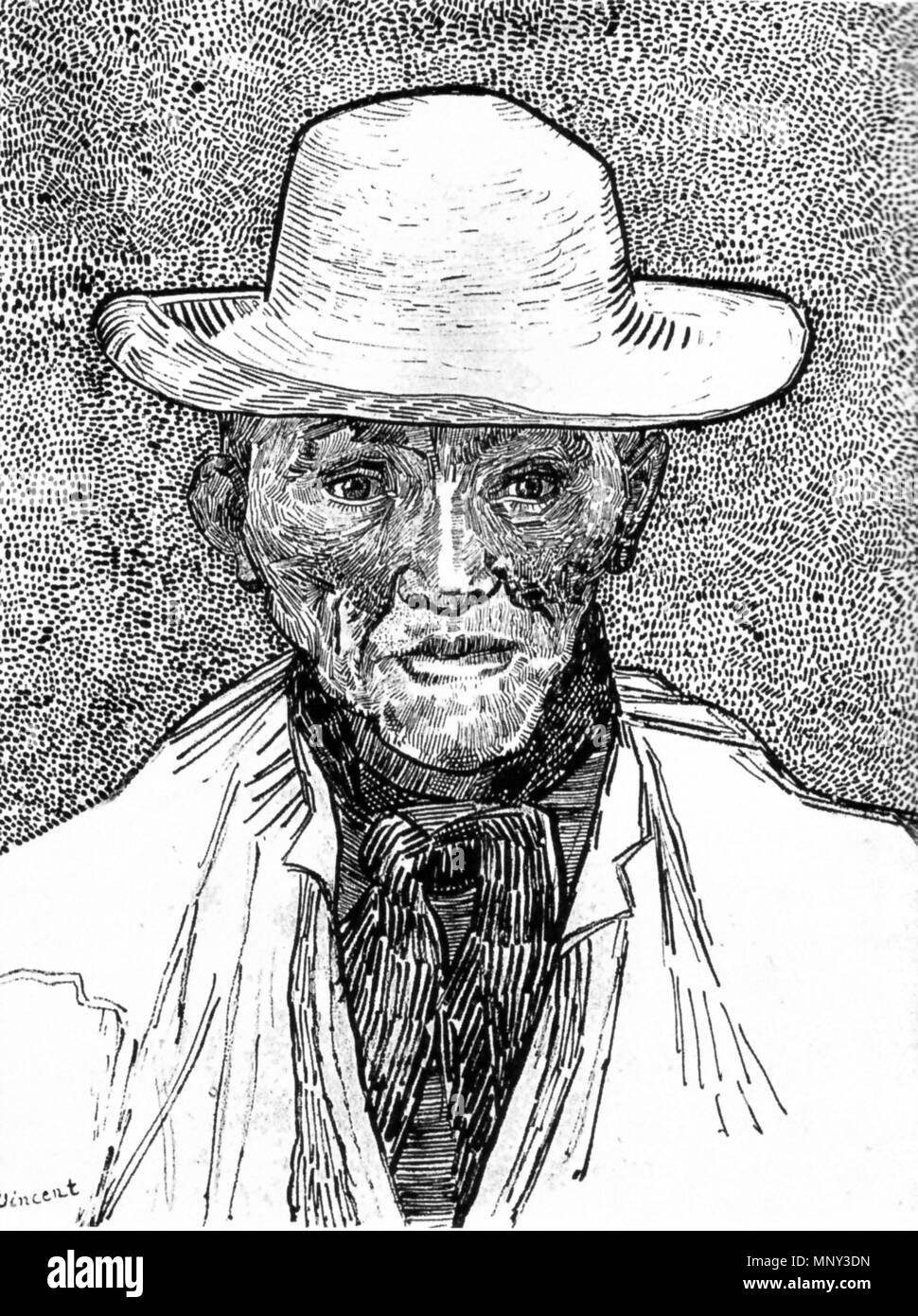 Contadino di Camargue / Ritratto di pazienza Escalier Arles Agosto 1888. 1221 Vincent Van Gogh 0023 Foto Stock