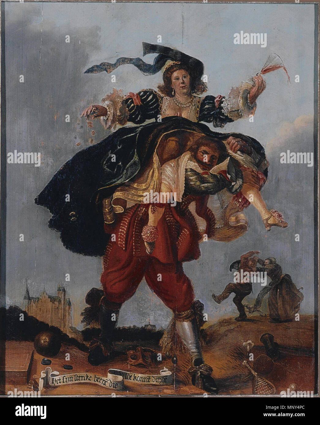 Allegorie van de rijkdom: Het sijn stercke beenen die Weelde konnen dragen 1627. 1228 dipinto da Adriaen Pietersz. van de Venne, 1627, Museo Puskin Foto Stock