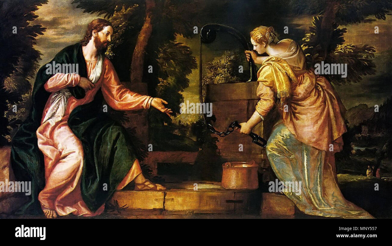 Cristo e la donna di Samaria . Gesù e la donna Samaritana . Il 22 giugno 2006. 1231 Veronese.Gesù e la donna Samaritana01 Foto Stock