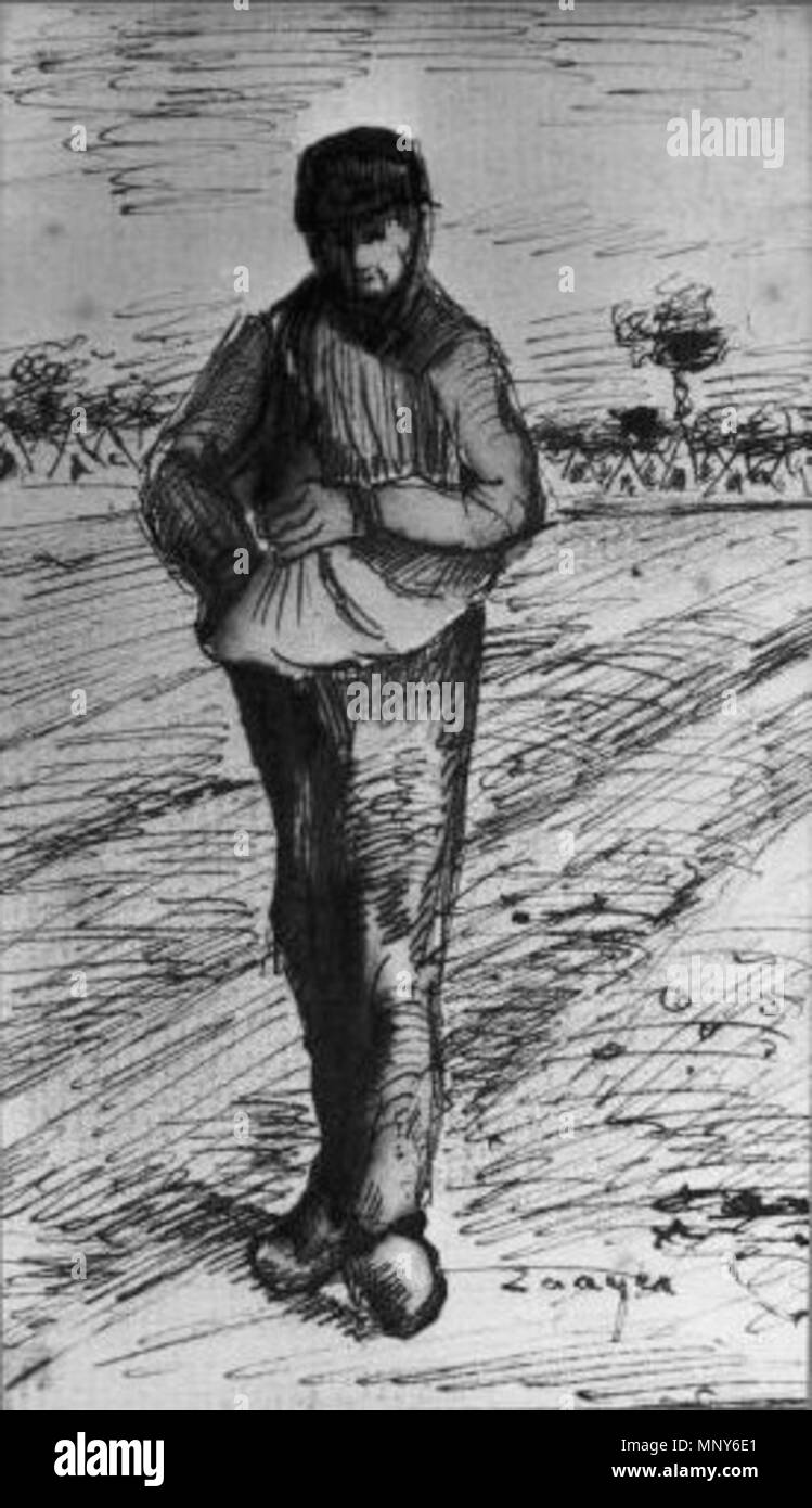 Inglese: Seminatore con le mani nel sacco Settembre - Ottobre 1881. 1238 Vincent van Gogh - Seminatore con le mani nel sacco F857 Foto Stock