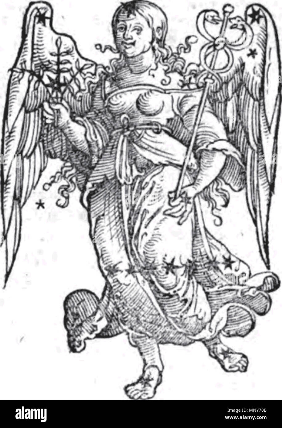 . Inglese: Virgo vergine, da Guido Bonatti Liber Astronomiae . Il 17 dicembre 2011. Nicolaus Pruknerus, Guido Bonatti 1240 Virgo-bonatti Foto Stock