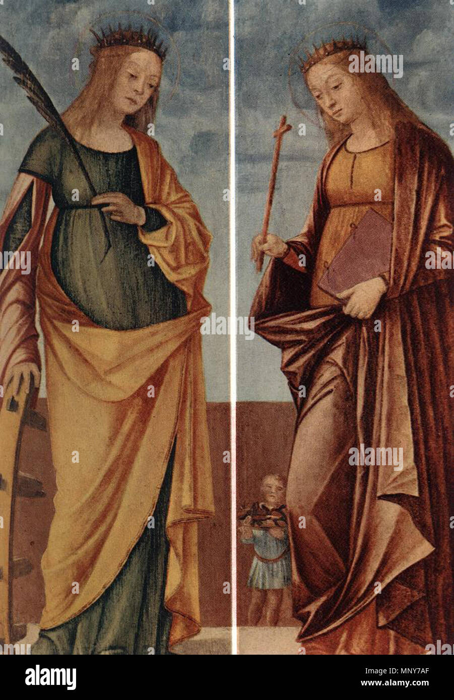 Santa Caterina di Alessandria e San Veneranda circa 1500. 1242 Vittore Carpaccio - Santa Caterina di Alessandria e San Veneranda - WGA04324 Foto Stock