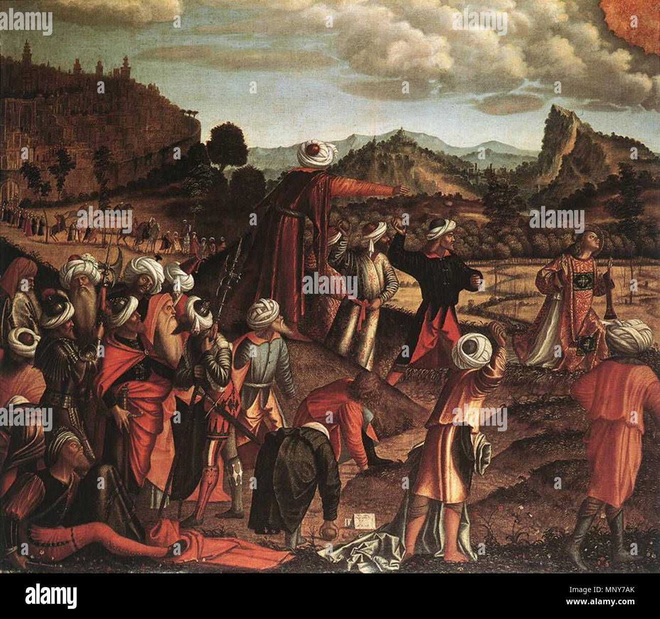 Inglese: la lapidazione di Santo Stefano 1520. 1242 Vittore Carpaccio 084 Foto Stock