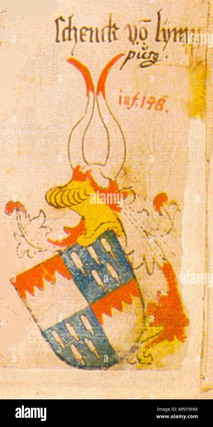 . Ingeram-Codex der ehemaligen Bibliothek Cotta Schenk von lymppurg freigestellt aus: . 1459. Hans Ingeram e una cosiddetta Exempla-master 1276 XIngeram Codex 096f-Schenk von Limpurg Foto Stock