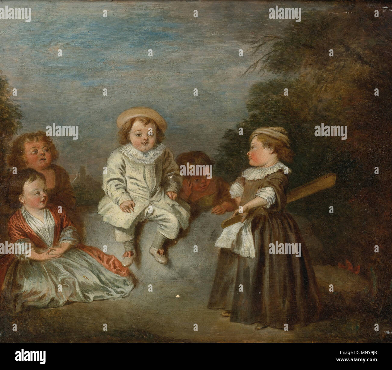 Groupe d'enfants: heureux età! Età d'o.. . 1253 Suiveur de Louis Joseph Watteau - Groupe d'enfants Foto Stock Groupe d'enfants: heureux età! Età d'o.. . 1253 Suiveur de Louis Joseph Watteau - Groupe d'enfants Foto Stock