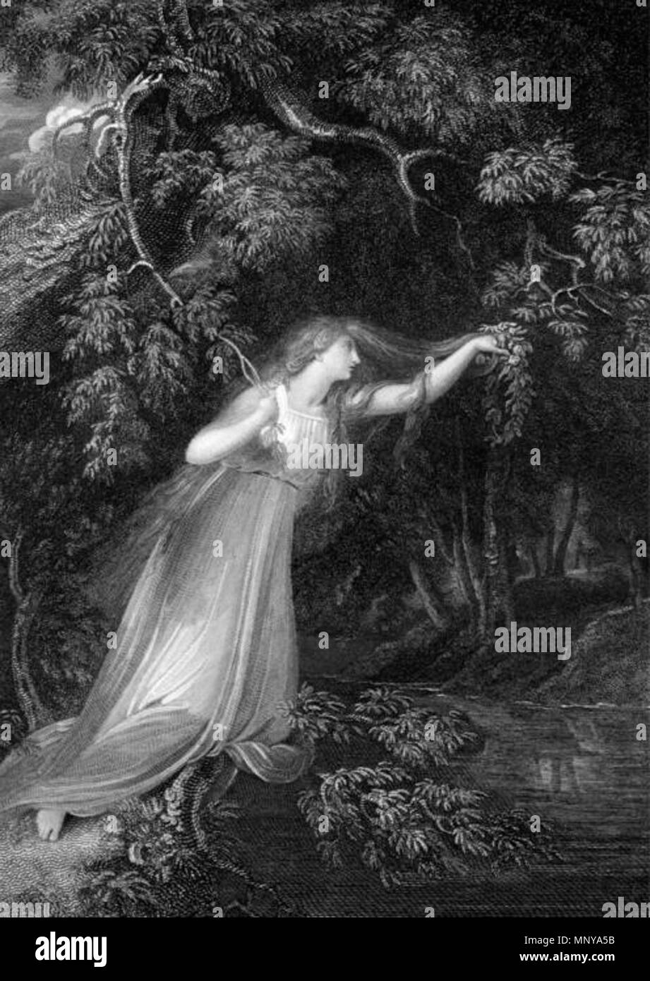 . Richard Westall's Ofelia incisi da J. Parker . 1803. Pittore: Richard Westall (1765-1836); incisore: J. Parker Westall-Ophelia 1256 Foto Stock