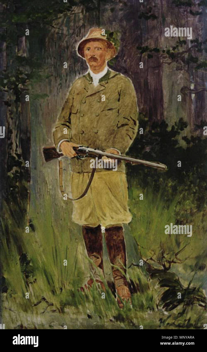 TITEL 1259 Wilhelm Leibl Standbildnis des Freiherrn von Perfall als Jäger Foto Stock