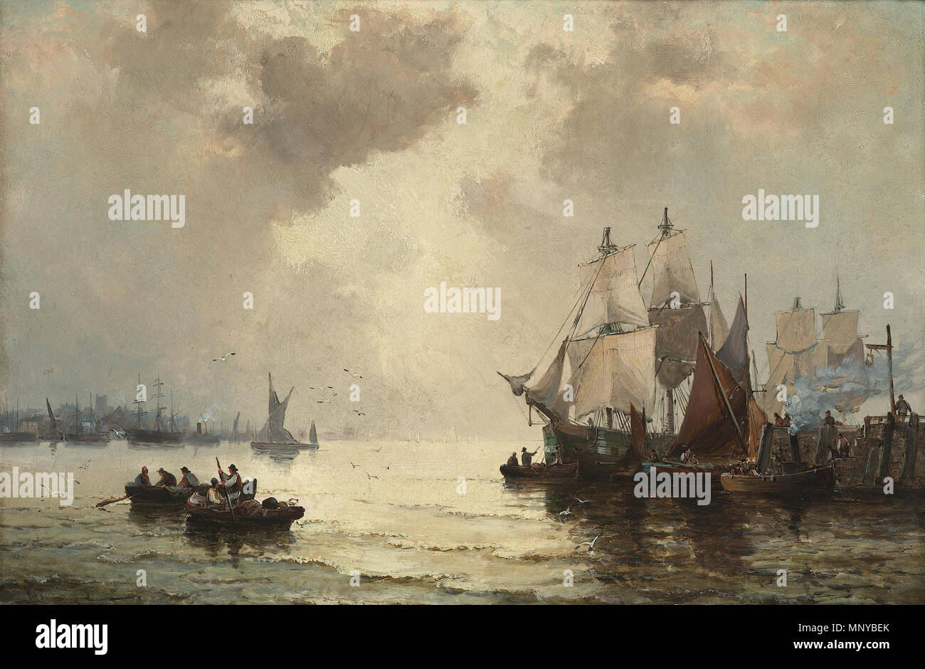 Inglese: mattina sul Tamigi data sconosciuta. 1262 William Anslow Thornley - Mattina sul Tamigi Foto Stock