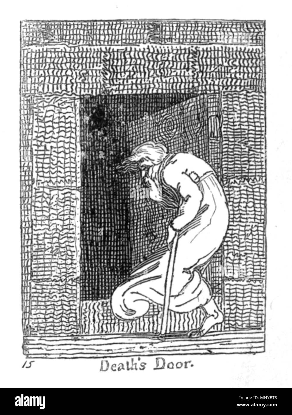 . Uno dei quattro illustrazioni estratto da pagina 28 di William Blake, pittore e poeta da Richard Garnett Editore: Londra, Seeley. La didascalia recita, "15. Soglia della morte". Questa piastra è basato su Blake's illustrazione per Hayley 'Tomba" il pezzo è accessioned come parte d . 1895. William Blake (1757-1827) nomi alternativi W. Blake; Uil'iam Bleik Descrizione British pittore, poeta, scrittore, teologo, collezionista e incisore, Data di nascita e morte 28 novembre 1757 12 agosto 1827 Luogo di nascita e morte Broadwick Street Charing Cross sede di lavoro London Authority control : Q41513 Foto Stock