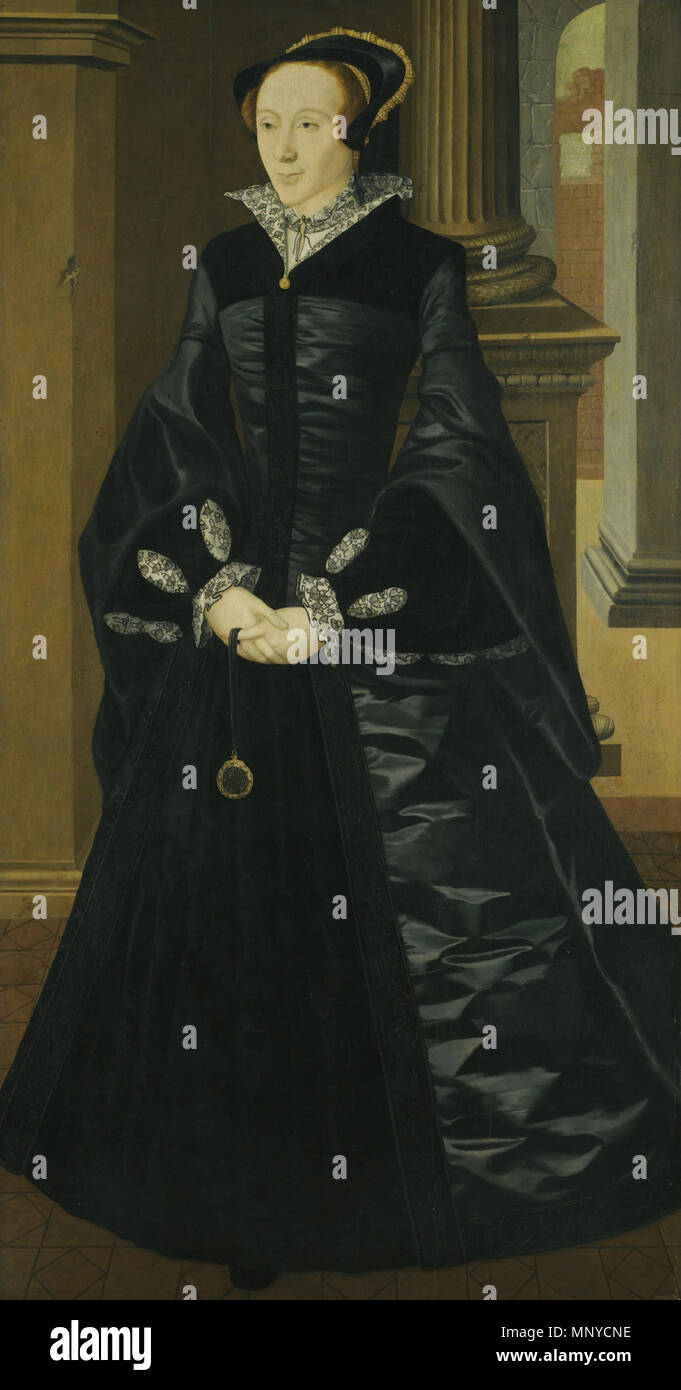 Ritratto di una donna . Inglese: Ritratto di una dama incognita della Corte Inglese, precedentemente identificato come Maria I di Inghilterra, ora il pensiero di essere signora Margaret Douglas (1515-1578), c. 1546 . circa 1546. 1267 William Scrots Ritratto di signora Margaret probabilmente Douglas Foto Stock