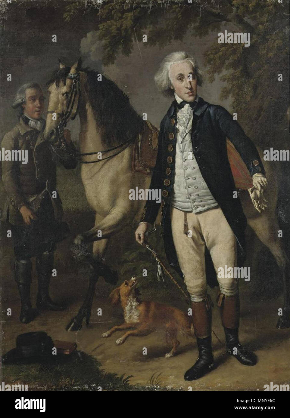 1275 Wybrand Hendriks - Jan van Walré con cavallo e stableboy Foto Stock