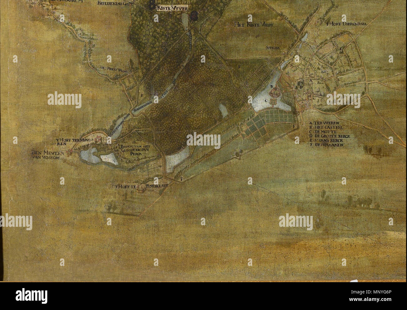 Mappa della Foresta di Soignies (frammento) 1661. 1285 Ignazio van der Stock - Foresta di Soignies Foto Stock