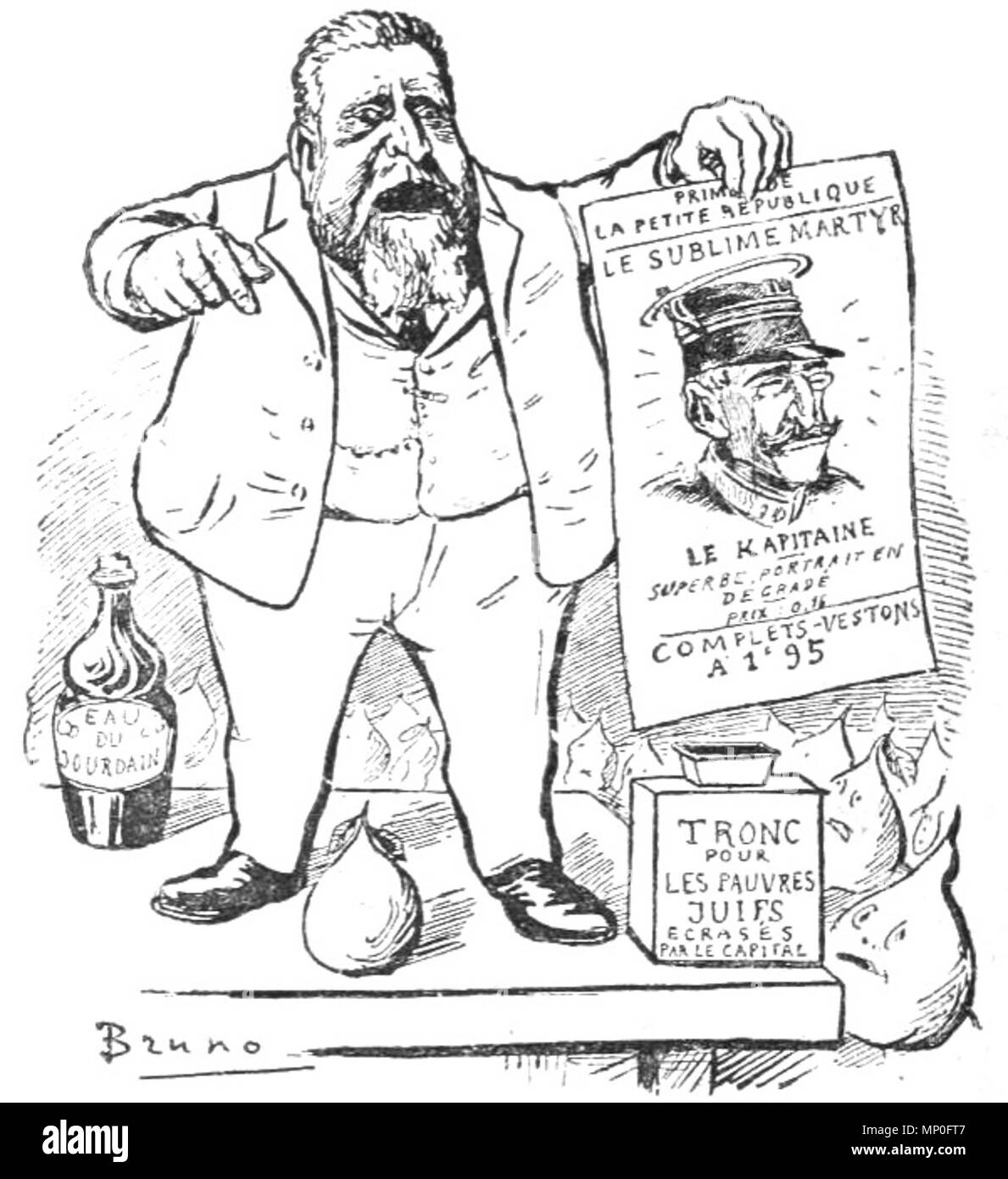 708 Jaurès et Dreyfus (caricatura antidreyfusarde) Foto Stock