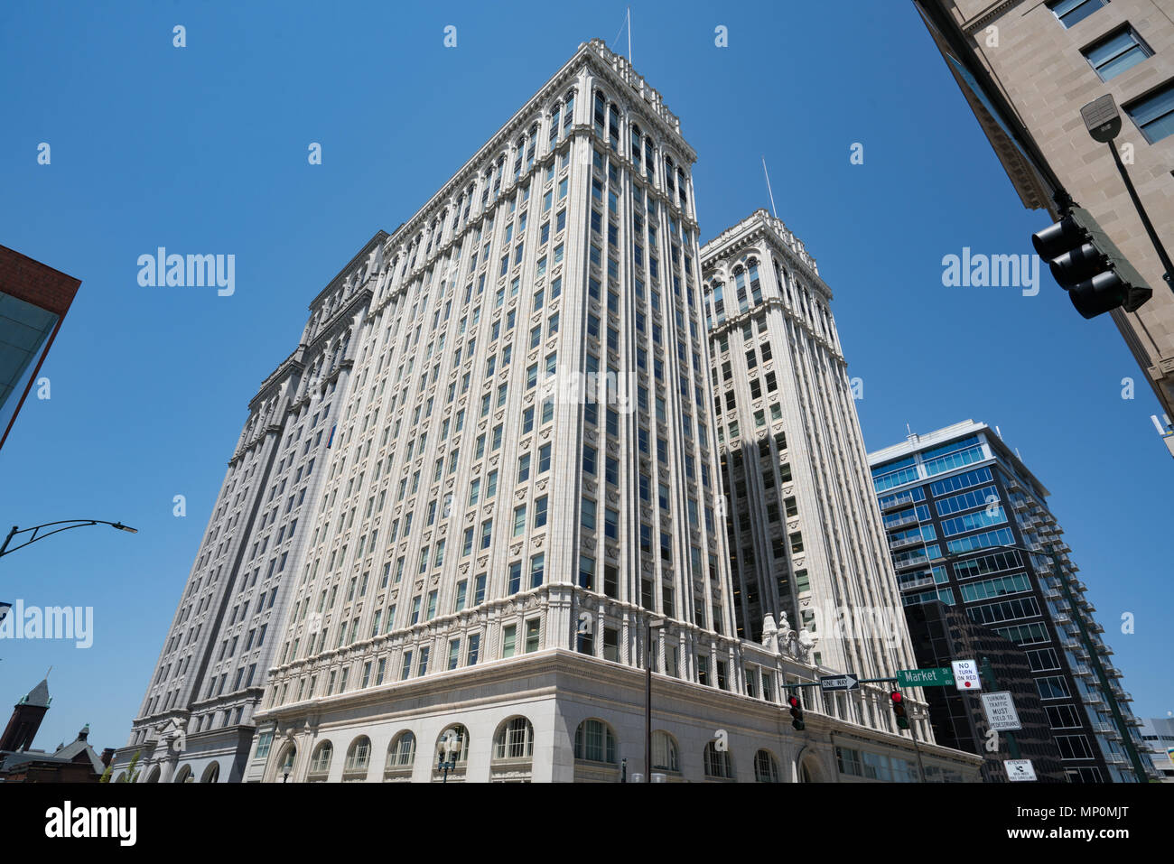 GREENSBORO, NC - Aprile 18, 2018: Jefferson storico edificio Standard in Greensboro, Nord Carolina Foto Stock