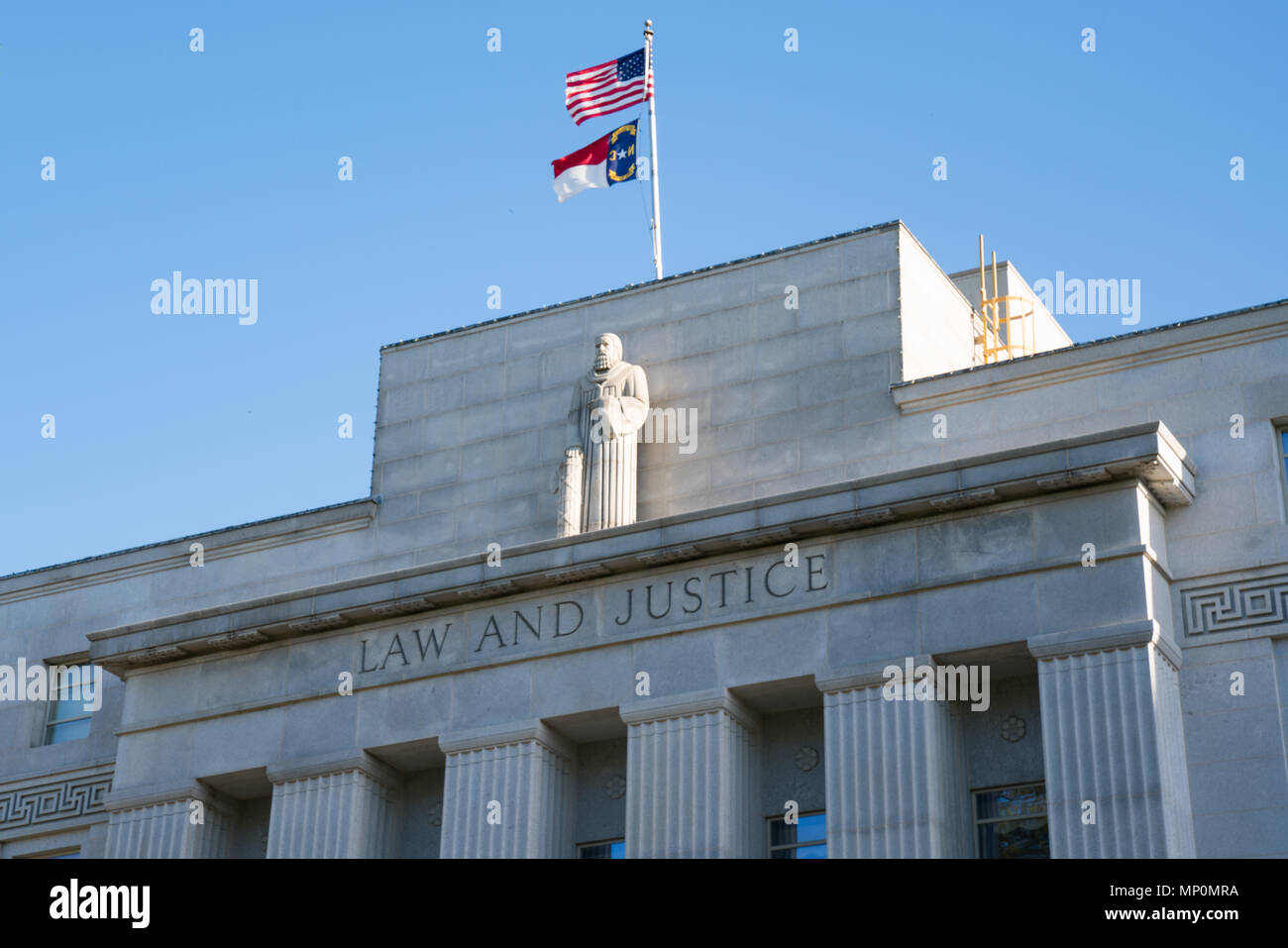 La facciata della North Carolina Corte Suprema di Raleigh Foto Stock