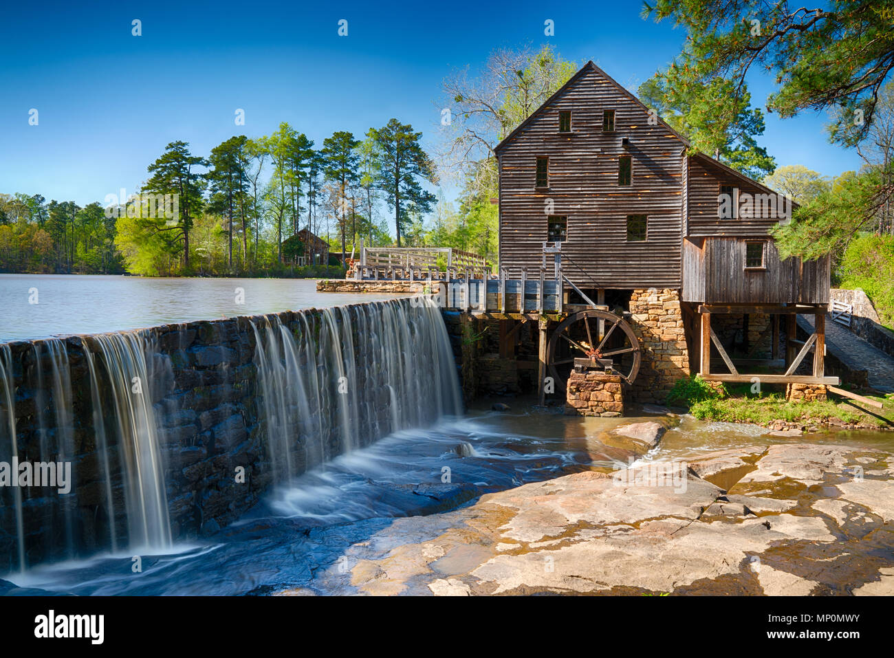 Yates storico Mulino ad acqua in Raleigh, North Carolina Foto Stock