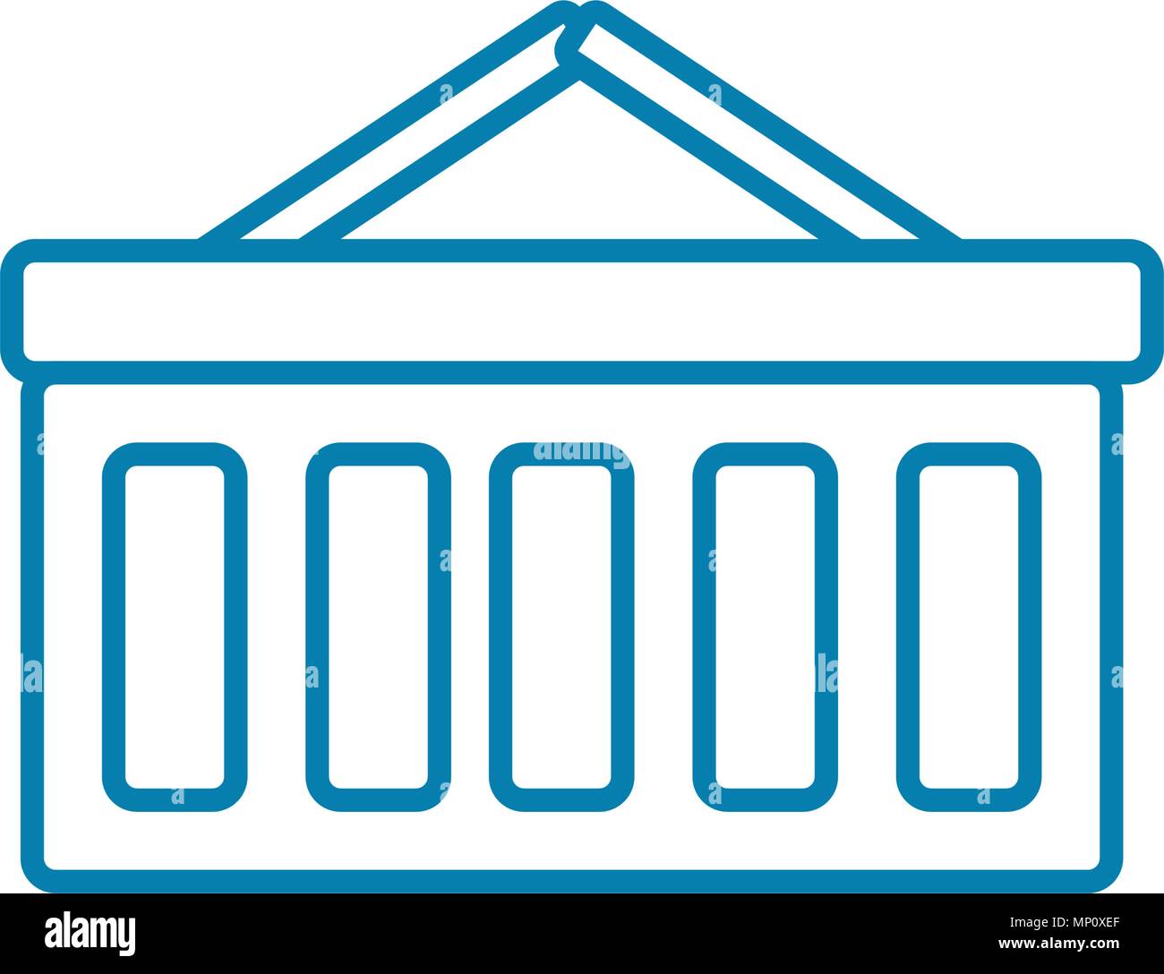 Department store icona lineare concetto. Il magazzino di vettore di linea di segno, simbolo, figura. Illustrazione Vettoriale