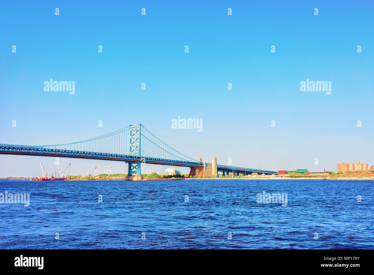 Benjamin Franklin ponte sopra il fiume Delaware a Philadelphia, Pennsylvania, USA. Foto Stock