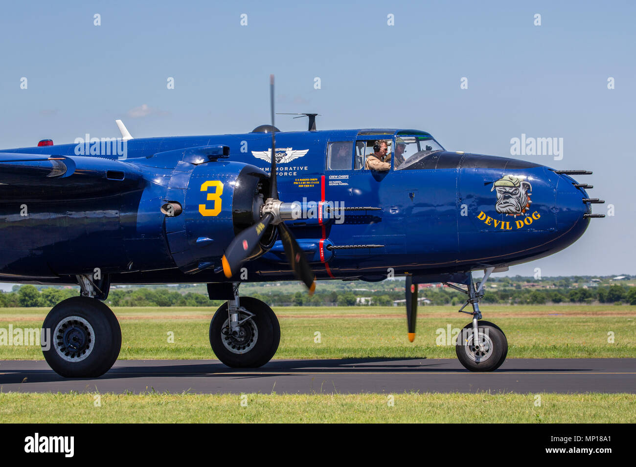 B-25 bombardiere presso la centrale di Airshow di Texas Foto Stock