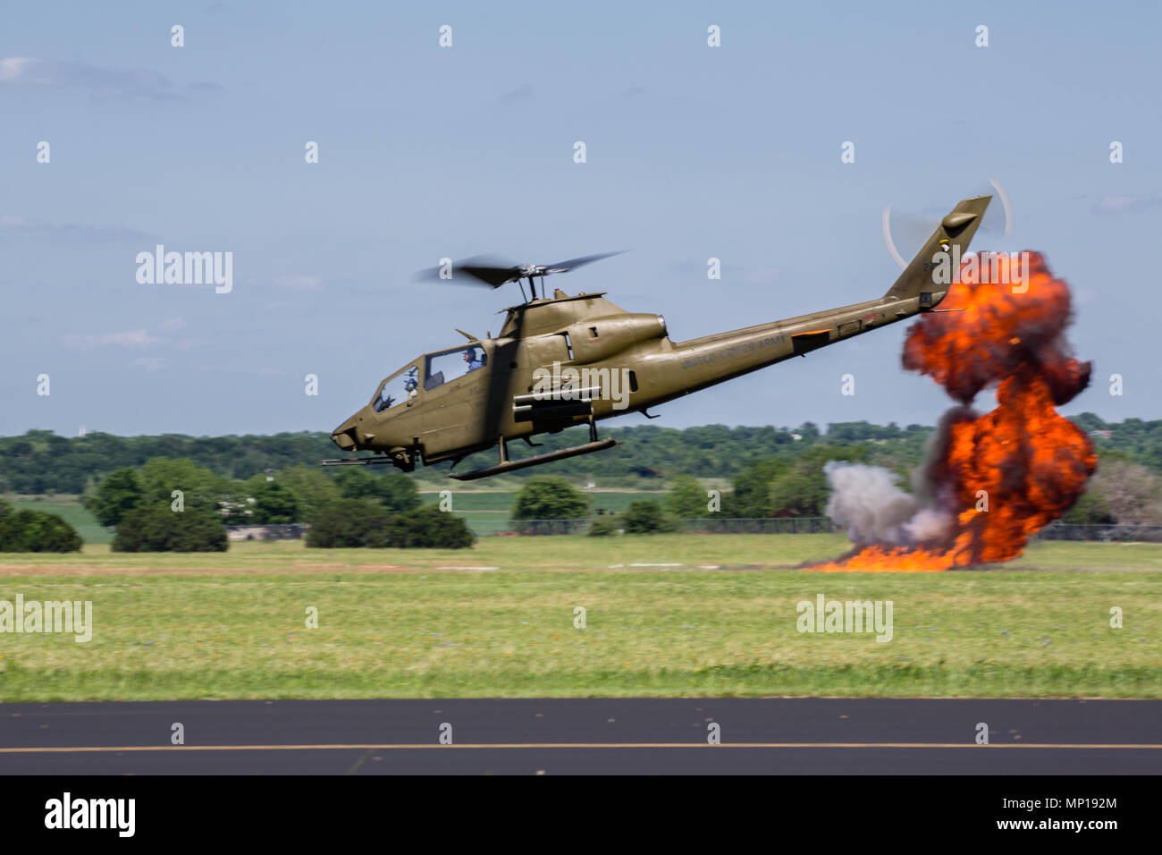 Cobra AH-1 elicottero presso la centrale di Airshow di Texas Foto Stock