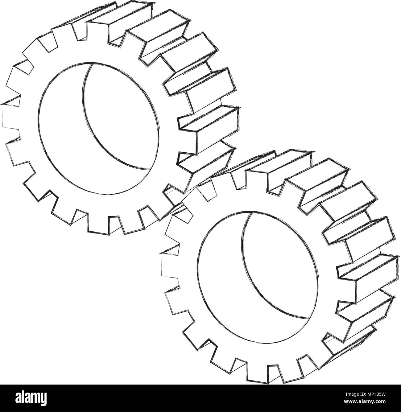 Ingranaggio impostazioni meccanico disegno isometrico Immagine e Vettoriale  - Alamy