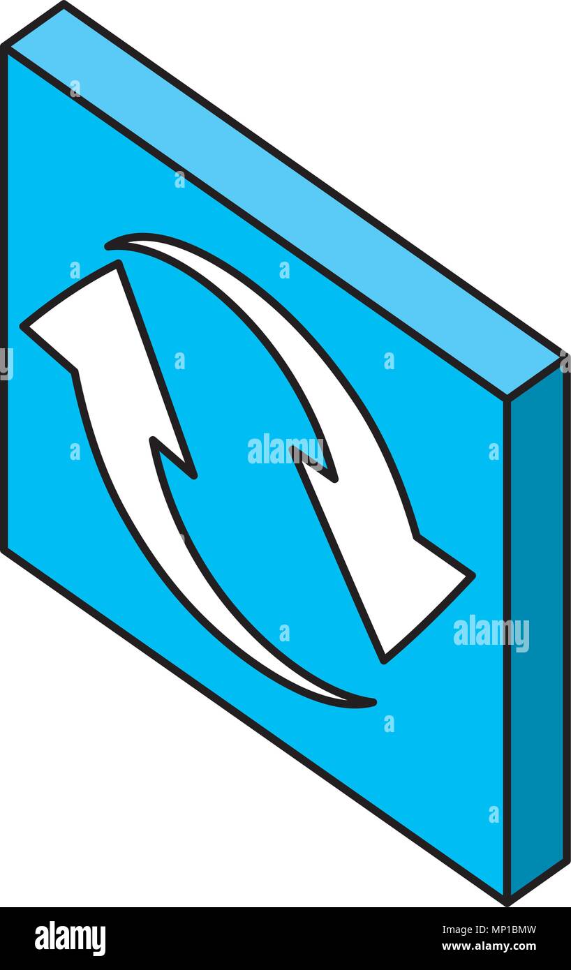 Ricaricare il tasto frecce isometrica web Illustrazione Vettoriale