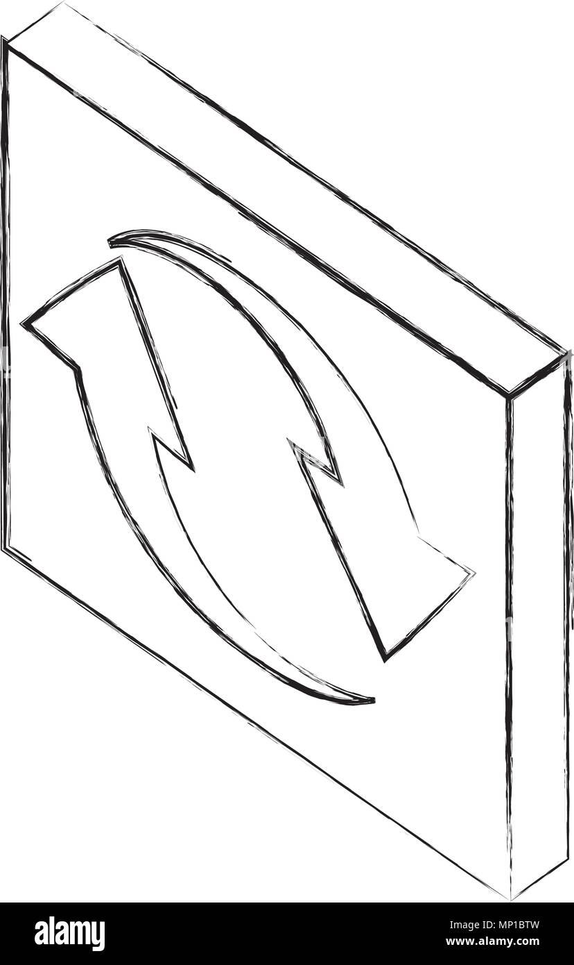 Ricaricare il tasto frecce isometrica web Illustrazione Vettoriale