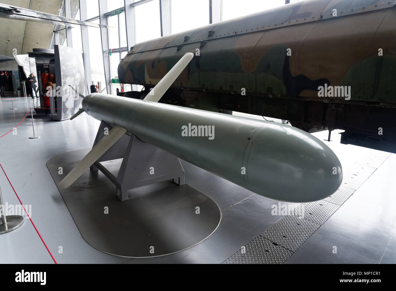 Una crociera Tomahawk Missile in Duxford Air Museum, Cambridgeshire, Engalnd Foto Stock