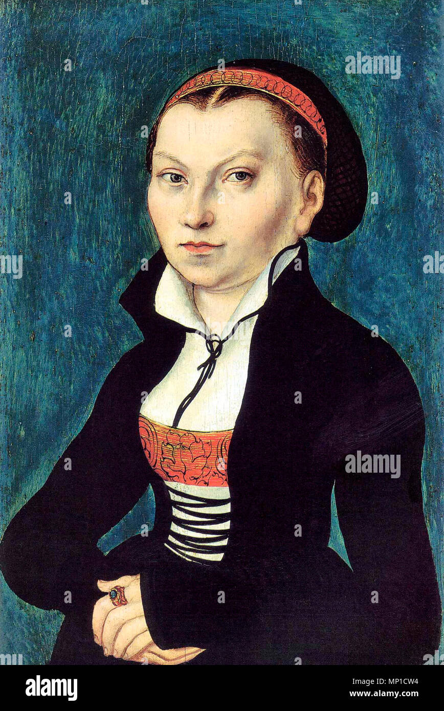 Martin Lutero la moglie Katharina von Bora, da Lucas Cranach il Vecchio, 1526 Foto Stock