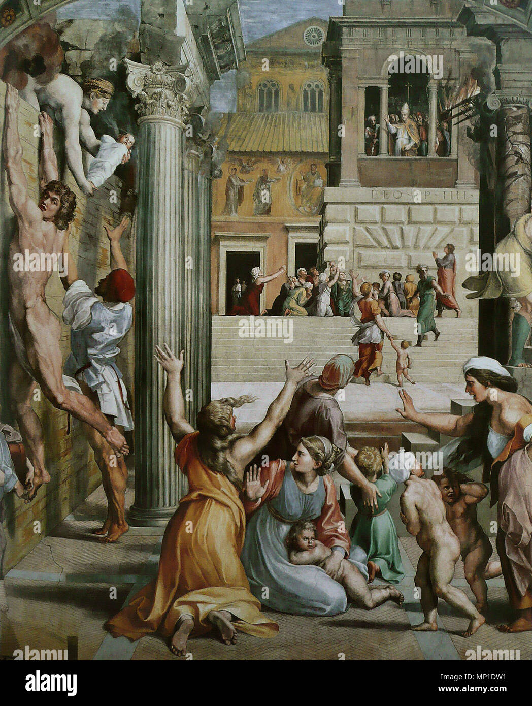 1043 Raphaël - L'Incendie du Bourg (détail) Foto Stock