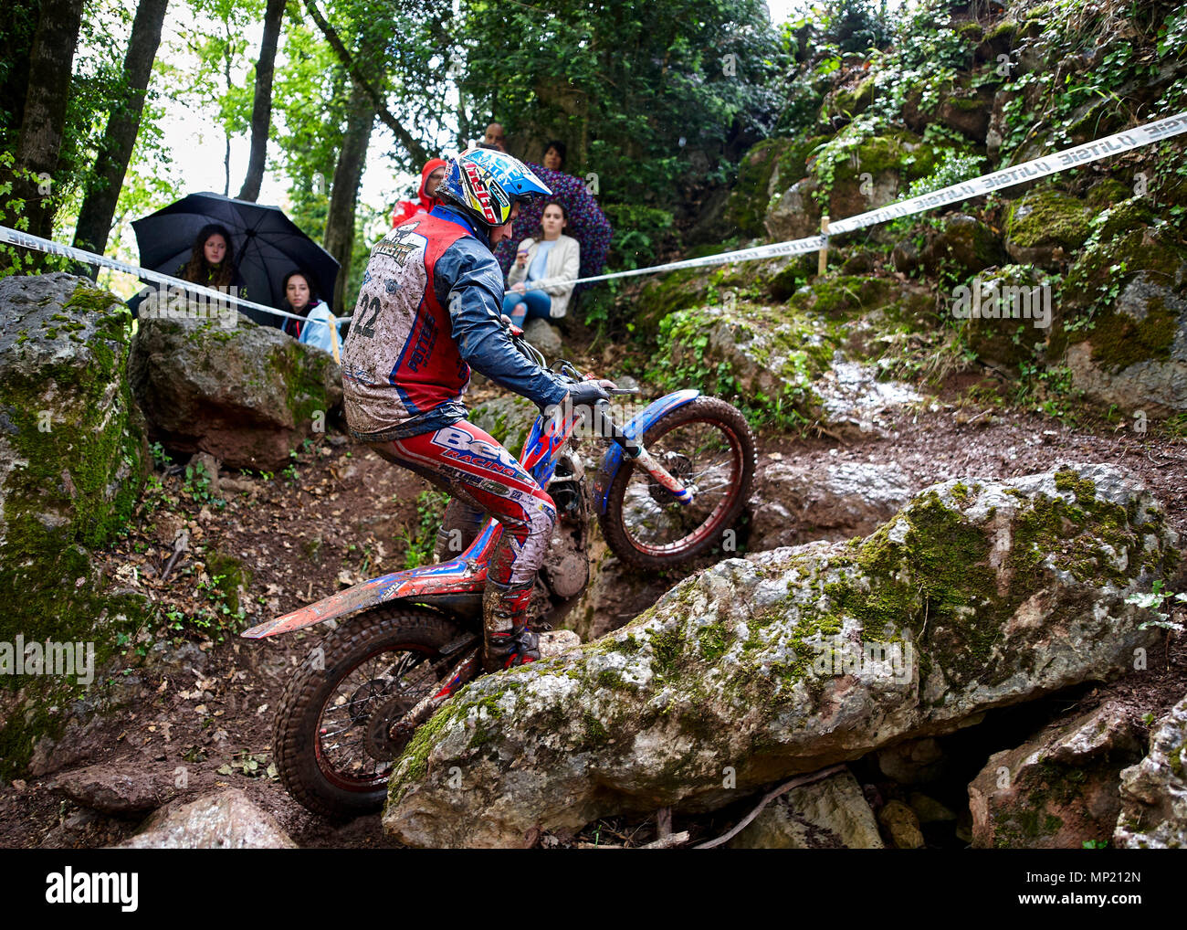 Camprodon, Girona, Spagna. Il 20 maggio 2018. Prova FIM Campionati del Mondo, Spagna; James Dabill della classe TrialGP in azione Credit: Azione Plus sport/Alamy Live News Foto Stock