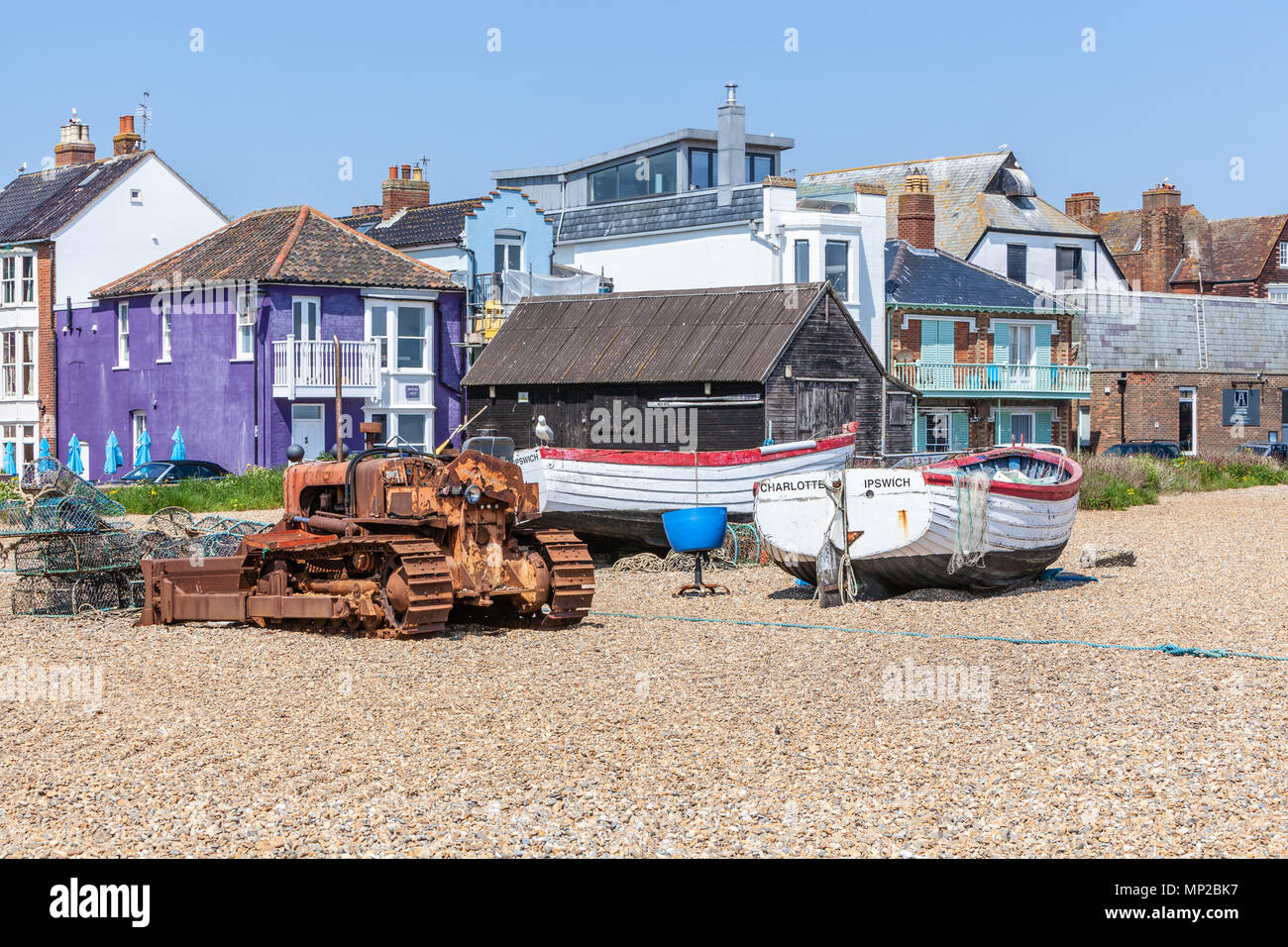 Vista lungo il lungomare aldeburgh SUFFOLK REGNO UNITO Foto Stock