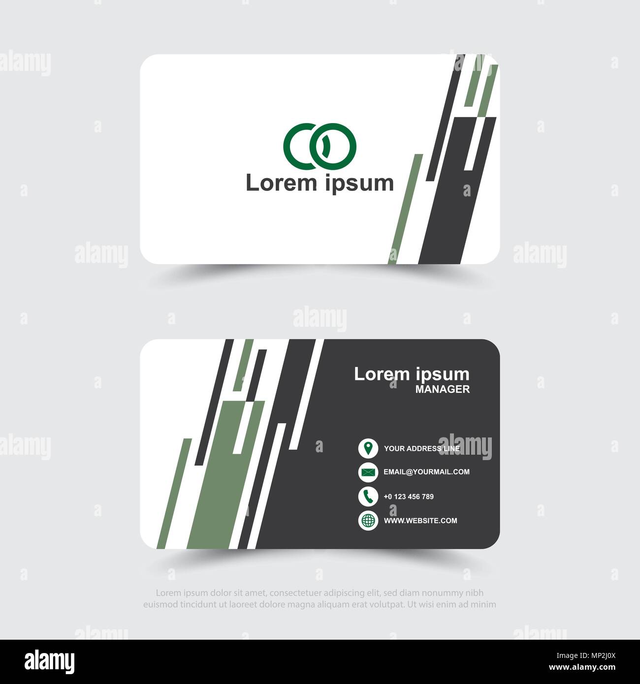 Design del moderno business nome scheda Modello. Illustrazione Vettoriale