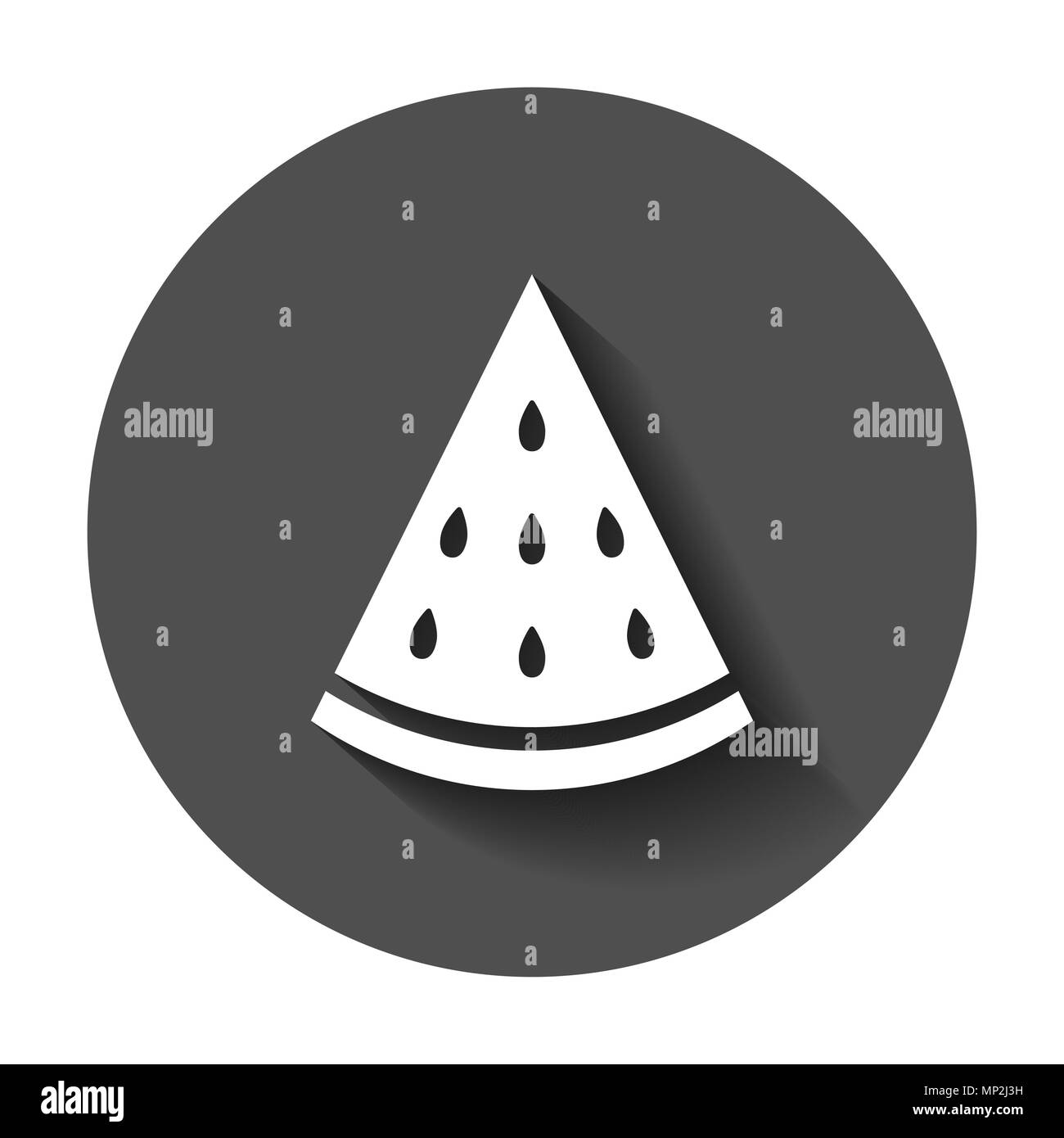 Anguria segno icona vettore. Frutti maturi illustrazione. Il concetto di business semplice piatto pittogramma con lunga ombra. Illustrazione Vettoriale