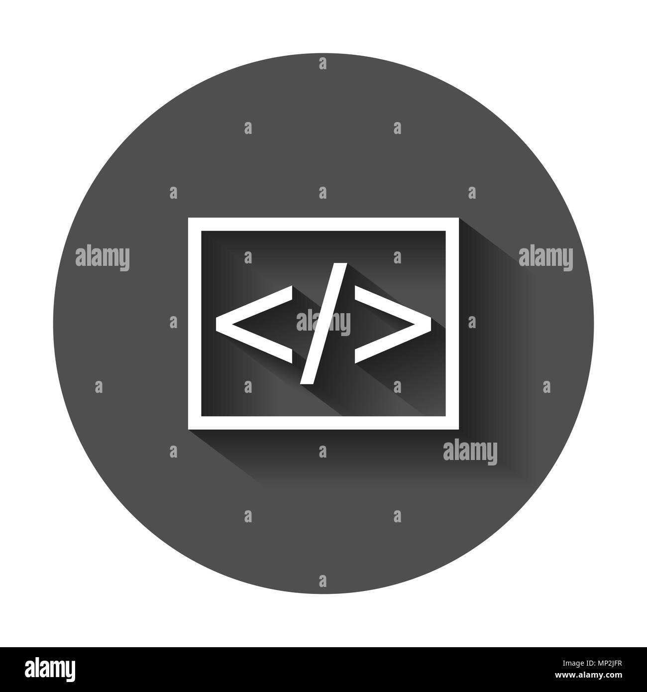 Aziendale open source icona vettore in uno stile piatto. Programmazione Api illustrazione con lunga ombra. Programmatore il concetto di tecnologia. Illustrazione Vettoriale
