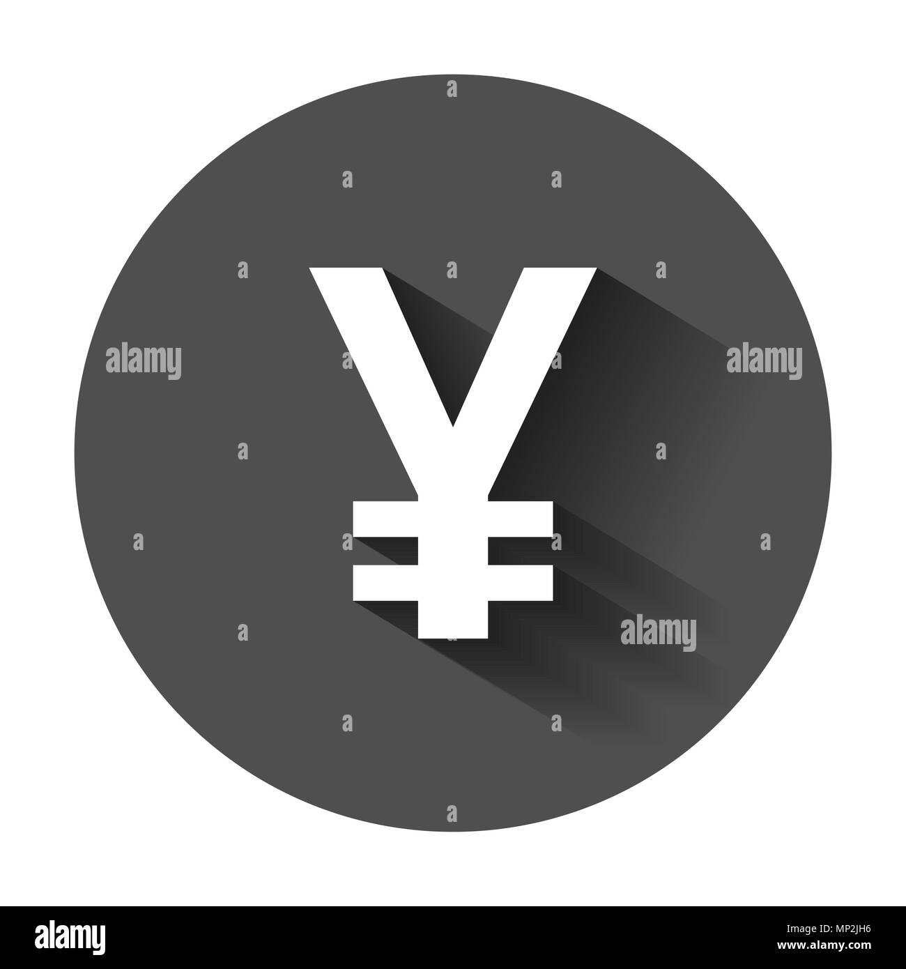 Yen, yuan moneta di denaro icona vettore in uno stile piatto. Il simbolo dello Yen illustrazione con lunga ombra. Asia denaro concetto aziendale. Illustrazione Vettoriale