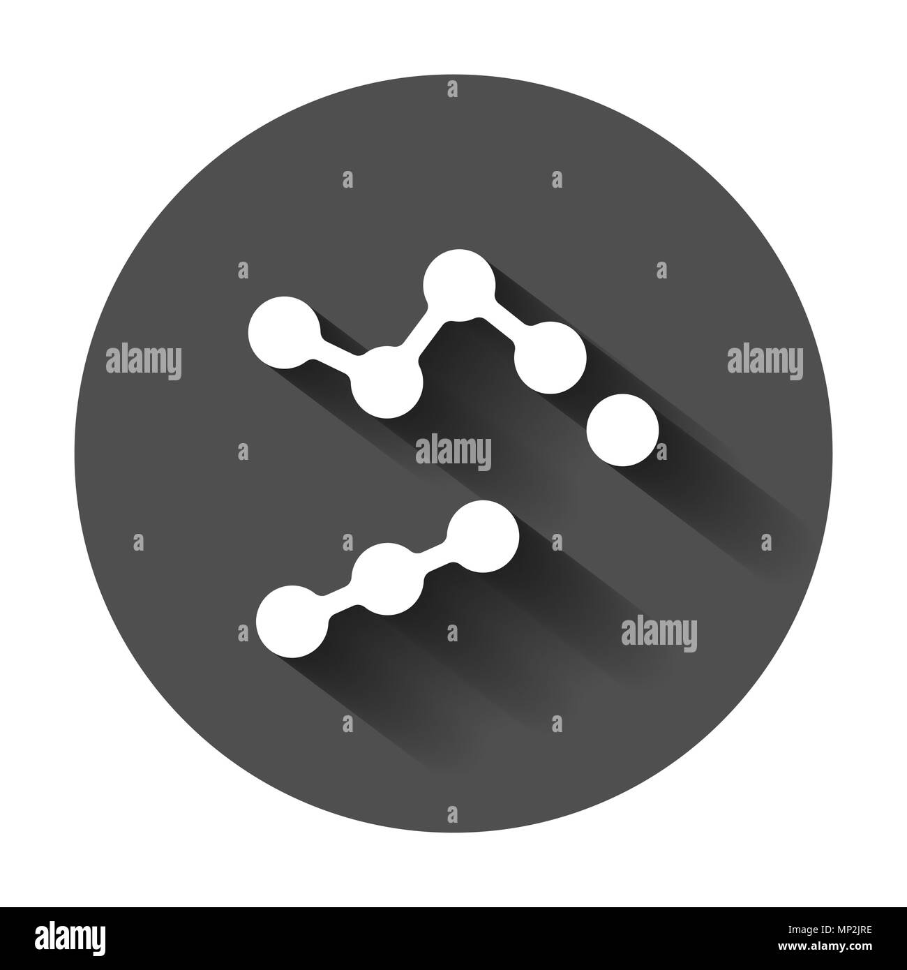 Il vettore di DNA icona. Medecine molecola illustrazione piatta con lunga ombra. Semplice concetto di business pittogramma. Illustrazione Vettoriale