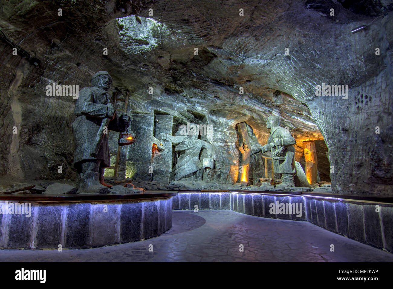 La metropolitana le Miniere di Sale di Wieliczka (XIII secolo), uno dei più antichi del mondo delle miniere di sale, nei pressi di Cracovia in Polonia Foto Stock